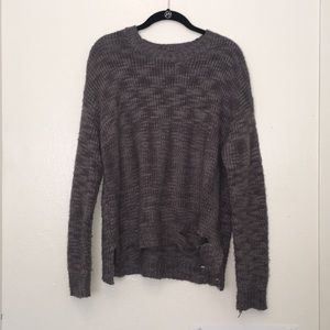Gray stressed sweater